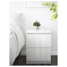 Malm High Gloss White White Chest Of 2 Drawers 40x55 Cm Ikea