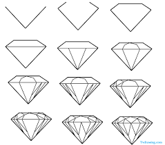 Most Popular Tags For This Image Include Diamond Drawing And Diy Easy Drawings Drawing Tutorial Easy Diamond Drawing