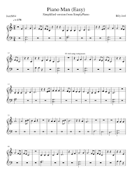 Here are some basic lessons to get you started followed by a complete chord sheet with the 24 basic major and minor chords. Piano Man Easy Sheet Music For Piano Solo Musescore Com