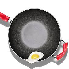 Cookware Pan Non Stick Pan Wok Family Wok Induction Cooker Gas Stove No Fumes Health Suitable For 3 5 People Color Red Size D Wok Gas Stove Non Stick Pan
