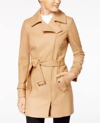 Shop belted coats by michael michael kors online. Michael Michael Kors Asymmetrical Walker Coat Macys Com Michael Kors Coats Coat Beige Coat