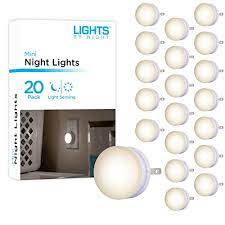 Lights by Night, Mini LED Night Light, Plug-In, Dusk to Dawn Sensor, Warm  White, Compact, UL-Certified, Ideal for Bedroom, Bathroom, Nursery,  Hallway, Kitchen, 54838, 20 Pack