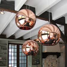 Rose Gold Mirror Ball Pendant Lamp Minimalist Simple Electroplate Glass 1 Light Drop Light Beautifulhalo Com