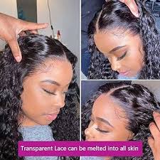 Amazon.com : Beaushiny Water Wave Wig Human Hair 13X4 Lace Front Wigs  PrePlucked with Baby Brazilian Remy Deep Curly Frontal Natural Color Wet  for ...