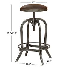 Mira Adjustable Height Swivel Bar Stool In 2020 Bar Stools Adjustable Bar Stools Brown Leather Bar Stools