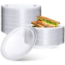 Bulk Clear Plastic Plates 9 Inch Disposable Clear Plastic Plates In Bulk By Framo For Party And Dinner And For Any Occasion Microwaveable Bbq Travel And