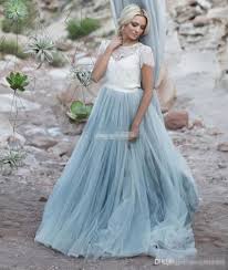 In today's sew along, in today's video i will show you how to make a wedding dress with lace appliques. Discountlight Blue Wedding Dresses White Lace Sheer Detachable Jacket Crop Top Short Sleeve Tulle A Line Two Toned Bridal Colored Wedding Gowns From Sunnybridal01 120 08 Dhgate Com