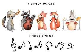 Watercolor Clipart Set Forest Jazz Animals Playing Music Etsy In 2021 Cute Animal Clipart Watercolor Clipart Clip Art