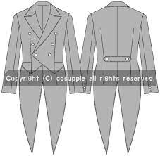 黒執事調燕尾服ジャケット型紙 衣装型紙販売 コスサプリ 執事 衣装 執事服 型紙
