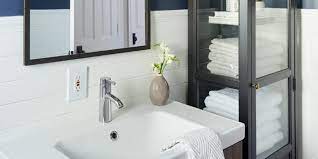 When your bathroom is so small that the shower door and the bathroom door can't be opened at the same time in fact, your bathroom might be so small you don't even have any true counter space. Clever Storage Hacks To Make The Most Of Your Tiny Bathroom Better Homes Gardens