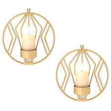 Let these two antique gold oval scroll iron candle wall sconces be the focal point of the room. Metal Tealight Holders Wall Decorations For Bathroom Patio Living Room Decoration Rose Gold Set Of 2 Sziqiqi Wall Candle Sconce For Small Pillar Candle Home Decor Candles Holders Mhiberlin De