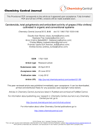 Check spelling or type a new query. Pdf Carotenoids Total Polyphenols And Antioxidant Activity Of Grapes Vitis Vinifera Cultivated In Organic And Conventional Systems