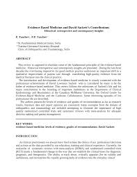PDF) Evidence-based medicine and David Sackett's contributions: historical  retrospective and contemporary insights