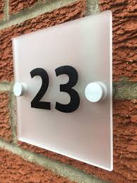 This approach works especially well for reflective house numbers and those designed to float from flat surfaces. 10cm X 10cm Contemporary House Number Sign Plaque Quality Frosted Acrylic Clarke Design Media Ltd