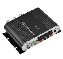 Stereo Audio Amplifier, Mini HiFi 2.1 Stereo Bass Car Home Audio Power  Amplifier, Professional Digital Amp for Use on Your Carrier or at Home  (Black)