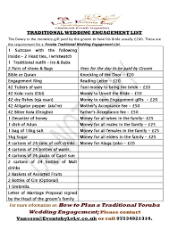 Yoruba Traditional Wedding Engagement List Nigerian Traditional Wedding Traditional Wedding Nigerian Wedding Decor