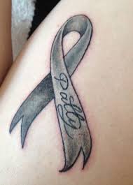 Ribbon and feather remembrance cancer tattoo. Brain Cancer Ribbon Tattoos Hover Me