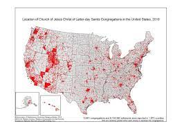 This map of Mormon church locations looks like a negative cell phone  coverage map. : r/technology
