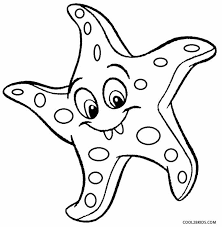 Starfish or sea star coloring pages (image info: Printable Starfish Coloring Pages For Kids