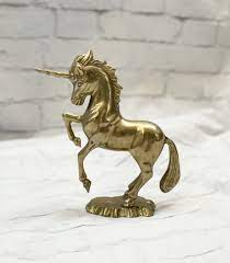 Vintage 70s Solid Brass Unicorn Statue Art Figure Heavy Etsy In 2021 Fantasy Decor Statue Solid Brass