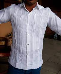 Guayabera Dressy Shirt Pleated French Cuff Mexican Outfit Mens Outfits Mexican Wedding Shirt