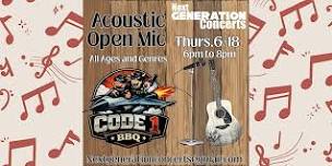 Acoustic Open Mic at Code 1 BBQ in Wilmington