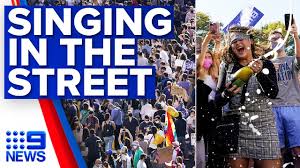 Wild Scenes As Biden Supporters React To Win Us Election 9 News Australia Youtube