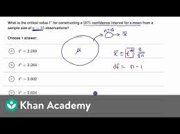 Example Finding Critical T Value Video Khan Academy