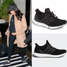 Adidas Black Ultraboost Running Shoes Meghan Markle Dress Like A Duchess Black Running Shoes Black Adidas Shoes Running Shoes Outfits