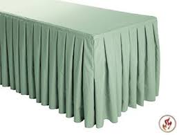 Fr Box Pleat Polyester Table Skirts 6 Ft Table All Sides Covered 17 Ft Section Table Skirt Fitted Tablecloths Box Pleats