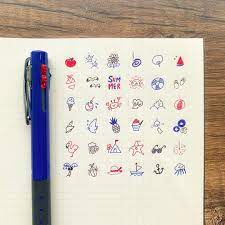 トンボ鉛筆 on instagram 3色ボールペンアイコン 夏編 ７月になったので 夏のイラストアイコンを描きました ３色ボールペンで気軽に描けるので 手帳やノートのワンポイントイラストとして真似してみてください 過去の日常編 梅雨編も 3色ボール