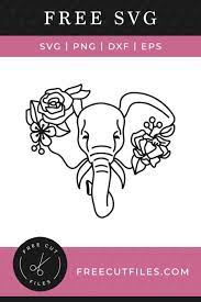 Download Floral Elephant Face Free Svg Free Svg Elephant Face Cricut Animals