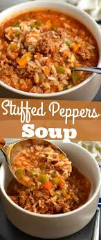 This Stuffed Peppers Soup Recipe Is Made With A Variety Of Fresh Ingredients Including Ground Beef Fresh In 2020 Stuffed Peppers Stuffed Pepper Soup Easy Soup Recipes