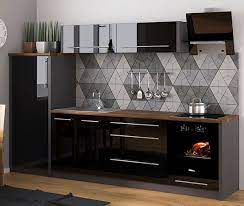 kuchenzeile kuche 280cm lava schwarz hochglanz real kuche hochglanz moderne kuche einbaukuche