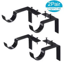 When fitting you will require 1 support at each end of the curtain pole, a centre bracket will also be required for all lengths of 240cm (94 1/2) and above or if the rod is supplied in 2 halves. 4pcs Curtain Rod Brackets Set Double Curtain Rod Holders Easy No Drilling Tap Right Into Window Frame For Rods Window Bedroom Decoration Adjustable Curtain Rod Brackets Walmart Com Walmart Com