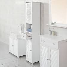 When it comes to storage, no space in the home creates as this tall floor cabinet will look sleek in any room with its ample space and bright white finish. Haotian White Floor Standing Tall Bathroom Storage Cabinet With Shelves And Drawers Linen Tower Bath Cabinet Cabinet With Shelf Frg236 W Pricepulse