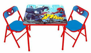 Spider Man Superhero Adventures Table Chairs Set Now Your Child Can Have Hours Of Fun With This Spider Man Supe Activity Table Colorful Chairs Table Settings
