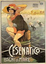 Bagni Di Marea Poster By Roberto Franzoni 1914 Vintage Travel Posters Vintage Poster Art Vintage Beach Posters
