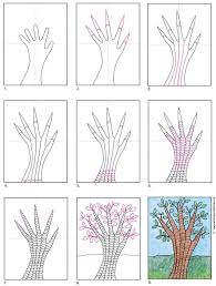 Now, draw the trunk of the tree. How To Draw An Easy Tree Art Projects For Kids