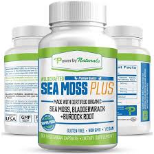Buy Power By Naturals Certified Organic Sea Moss Plus Supplements with  Wildcrafted Irish Sea Moss, Bladderwrack, and Burdock Root, Pure Sea Moss  Supplement, Non-GMO, Vegan, No Fillers, 60 Powder Capsules | SeeTracker