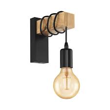 Eglo Townshend Table Lamp From Pagazzi Lighting Beautiful Unique Wooden Wall Light Free Next Day Deli Wooden Wall Lights Industrial Wall Lights Wall Lights