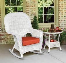 Coastal white resin wicker outdoor plantation rocking chair and table set (pack of 3) traditional steel cushion included side. Sea Pines Rocking Chair And Side Table White Wicker Tortuga Outdoor