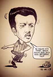 Pak maun baca buku sejarah dalam air. Mahmud June Jom Conteng