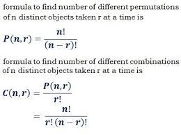 Permutation Npr Combination Ncr Formula Calculator Permutations And Combinations Math Formulas Combination Formula