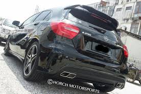 Vip Of The Day W176 After Make Over Revo Front Lip Amg45 Grille X Peca Spoiler Badges Trims Tqvm W176 Aclass Benz Mercedes Benz Benz Body Kit