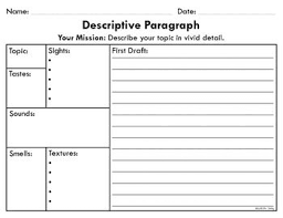 This Is A Graphic Organizer For Descriptive Paragraph Writing Paragraph Graphic Organizers Descriptive Writing Activities Paragraph Writing Graphic Organizers
