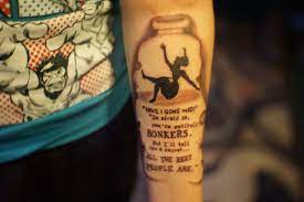 But what exactly does that mean, anyway? Have I Gone Mad Im Afraid So You Re Entirely Wonderland Tattoo Alice In Wonderland Tattoo Quotes Elements Tattoo