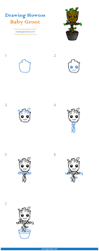 How to draw baby groot easy and step by step. How To Draw Baby Groot Step By Step Easy Drawing Guides Drawing Howtos