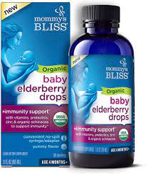 Amazon Com Mommy S Bliss Organic Baby Elderberry Drops Immnity Support With Vitamins Prebiotics Zinc Organic Echinacea Age 4 Months 3 Fl Oz 36 Servings Health Personal Care