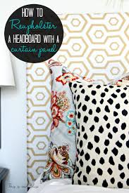 Inspiration for this diy upholstered headboard. How To Upholster A Headboard With A Curtain Panel This Is Our Bliss
